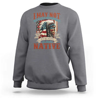 Charcoal Native American graphic sweatshirt with back 'NATIVE' print