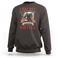 Dark brown Native American graphic sweatshirt with back 'NATIVE' print