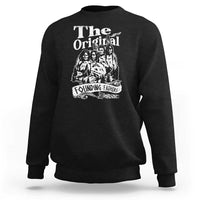 Black crewneck sweatshirt with large 'The Original' Founding Fathers graphic
