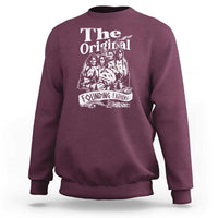 Maroon crewneck sweatshirt with large 'The Original' Founding Fathers graphic