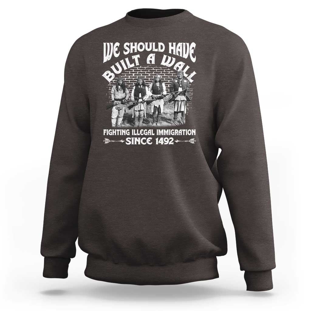 Charcoal Native American sweatshirt, large back graphic text print