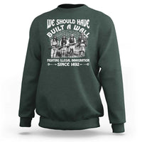 Dark forest green Native American sweatshirt, large back graphic text print