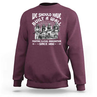 Maroon Native American sweatshirt, large back graphic text print