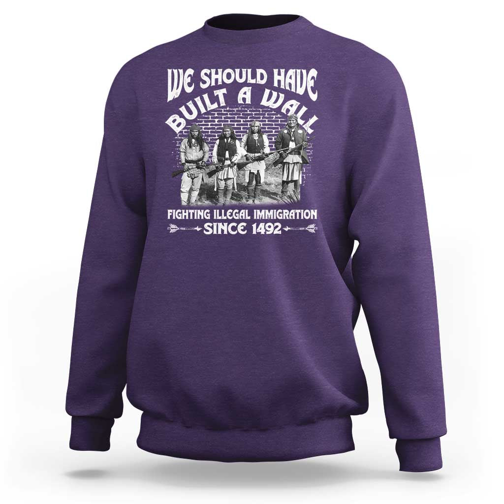 Purple Native American sweatshirt, large back graphic text print