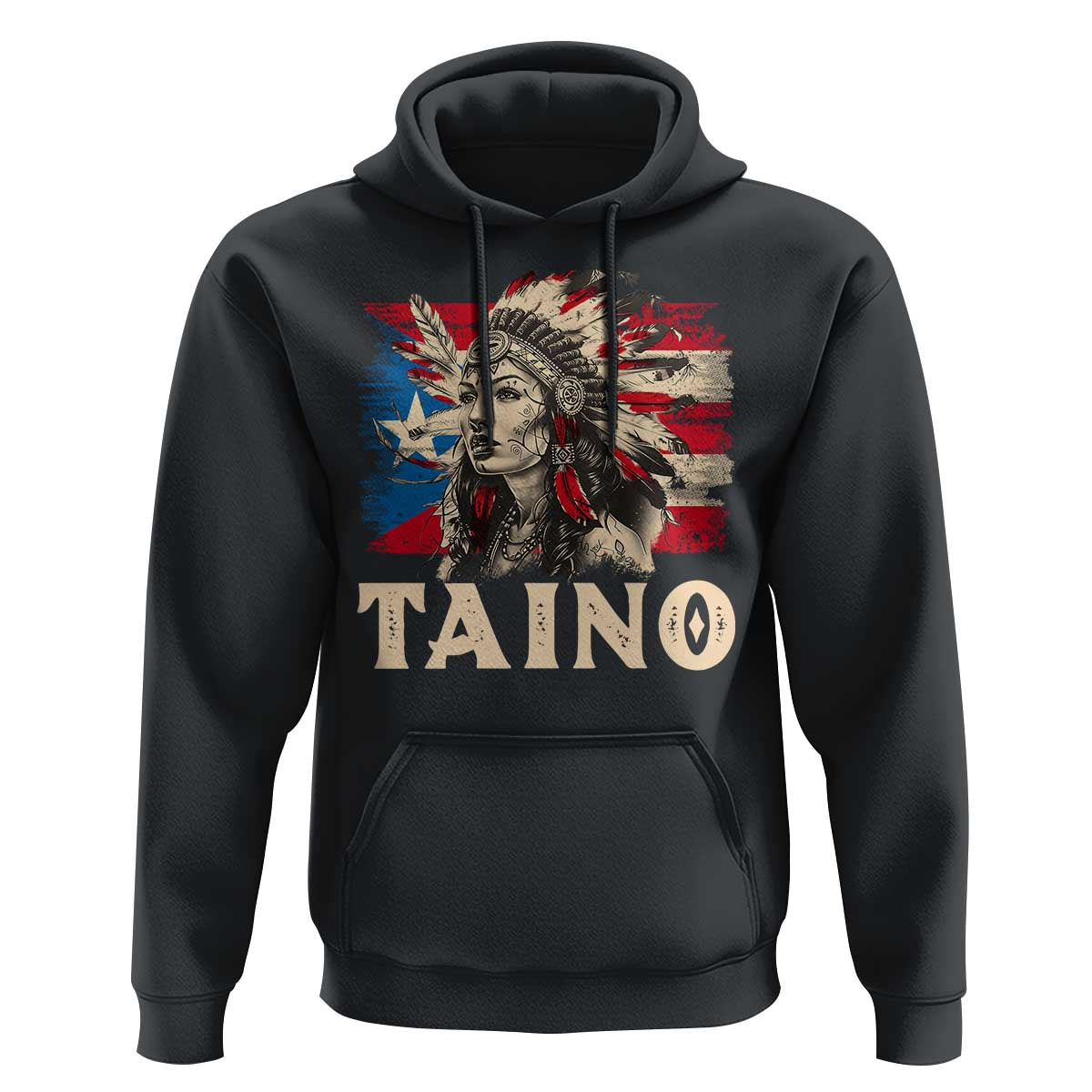 Puerto Rican Taino Hoodie Indigenous Woman Warrior - Wonder Print Shop