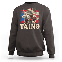 Dark chocolate Taino warrior graphic sweatshirt, long sleeves, crew neck