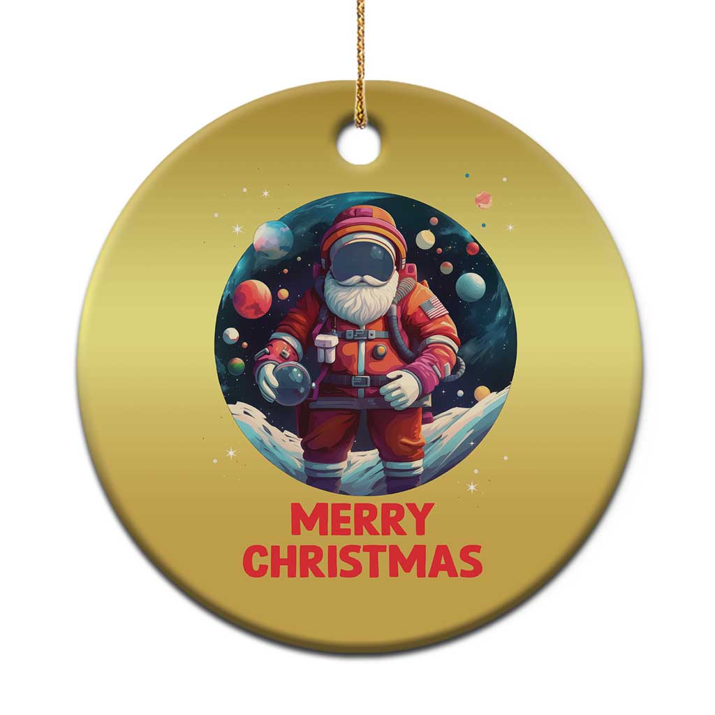 Santa Astronaut Xmas Space Colorful Planet Christmas Ornament - Wonder Print Shop