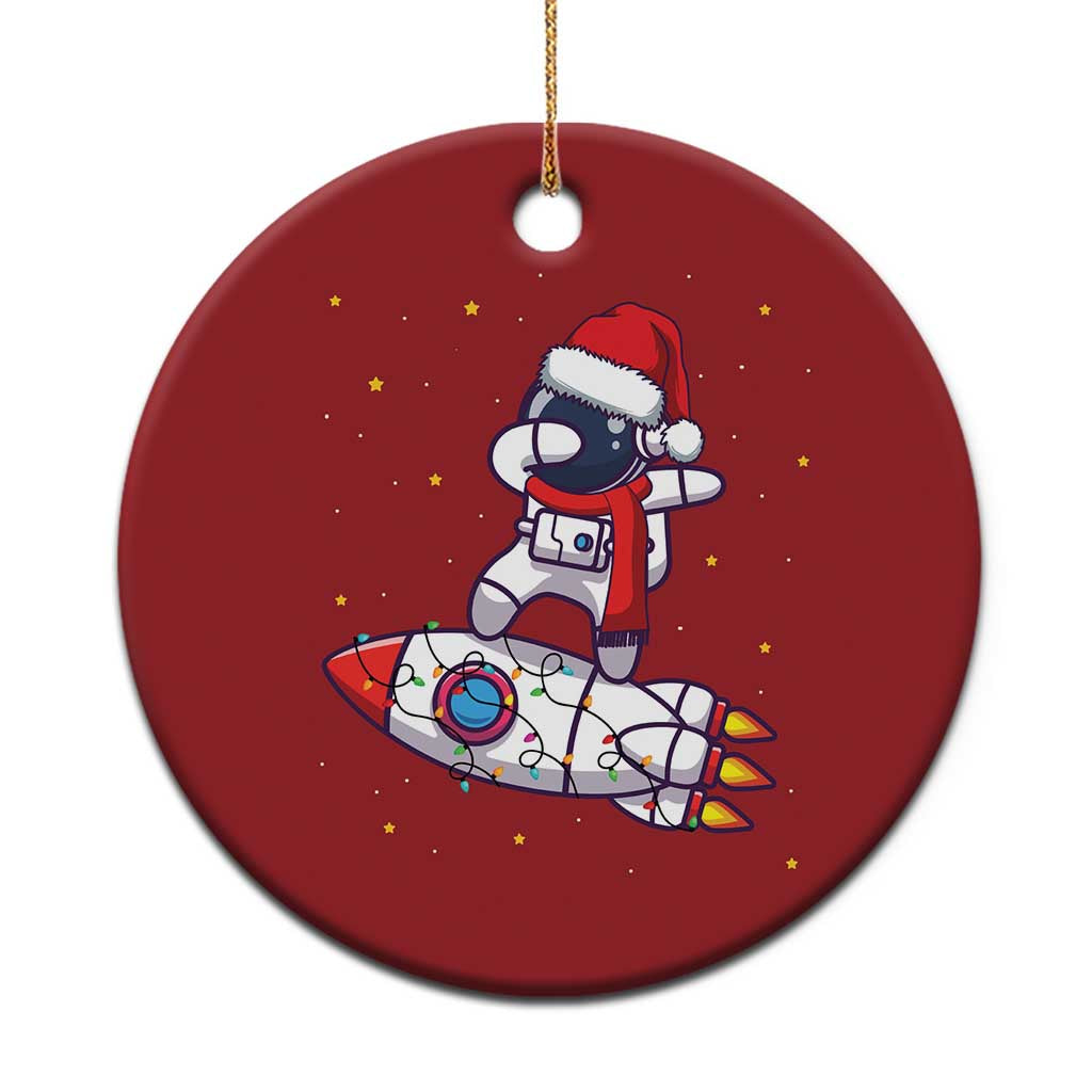 Santa Astronaut Dabbing Space Rocket Xmas Christmas Ornament - Wonder Print Shop