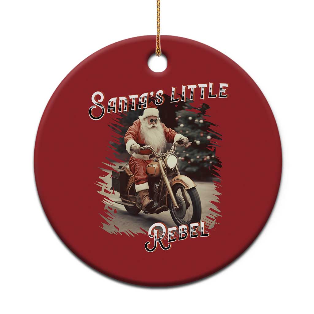 Vintage Xmas Santa Riding Motorcycle Christmas Ornament Santa's Little Rebel Rider Vintage - Wonder Print Shop