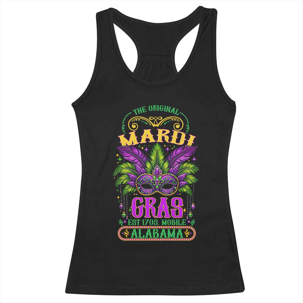 The Original Mardi Gras Mobile Alabama 1703 Racerback Tank Top