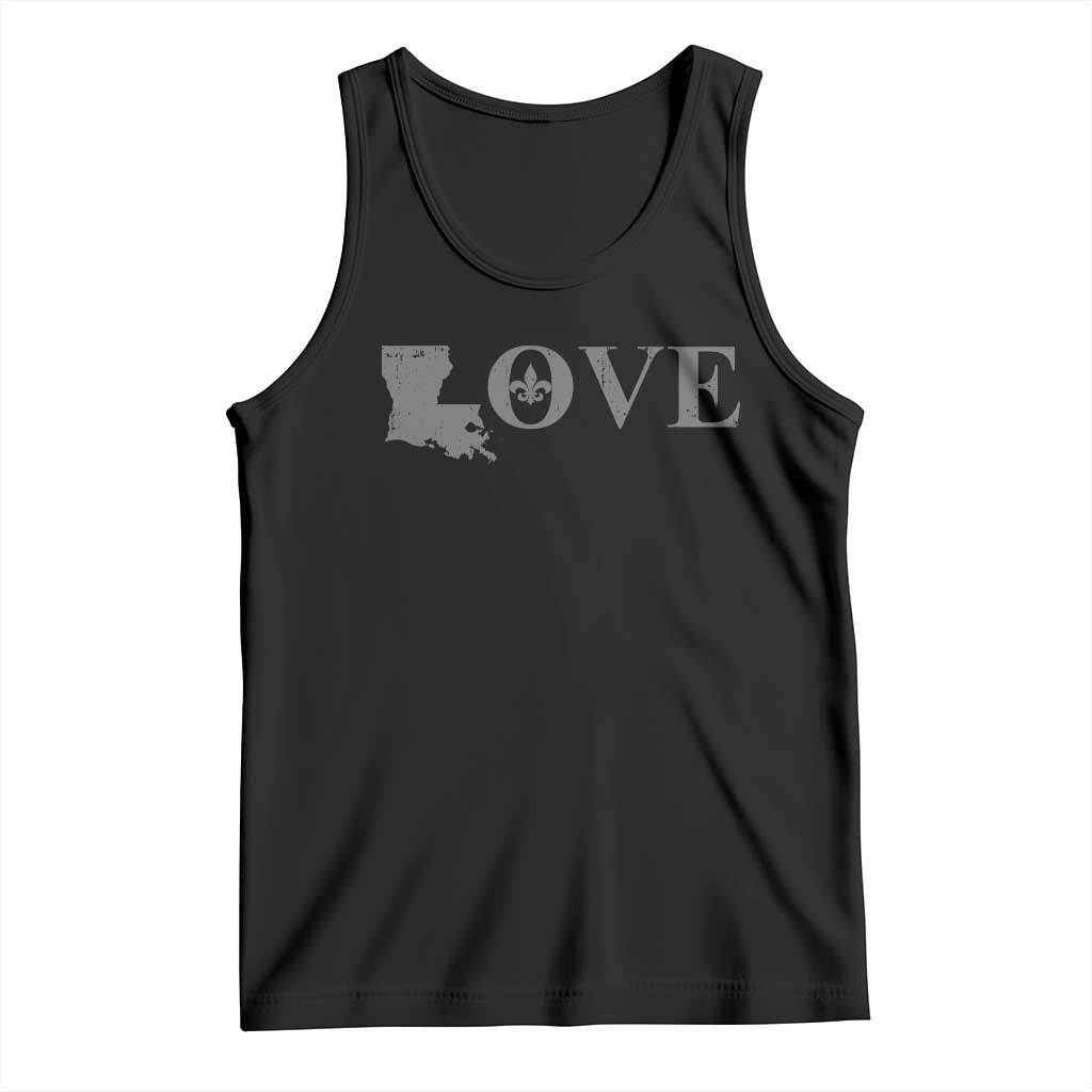 LOVE Louisiana Tank Top Fleur De Lis LA Map