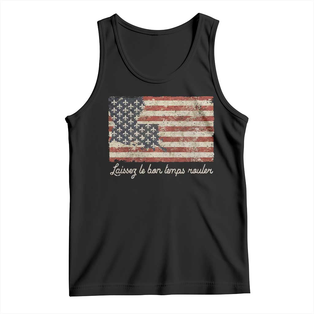 Louisiana Tank Top Laissez Les Bon Temps Rouler American Flag