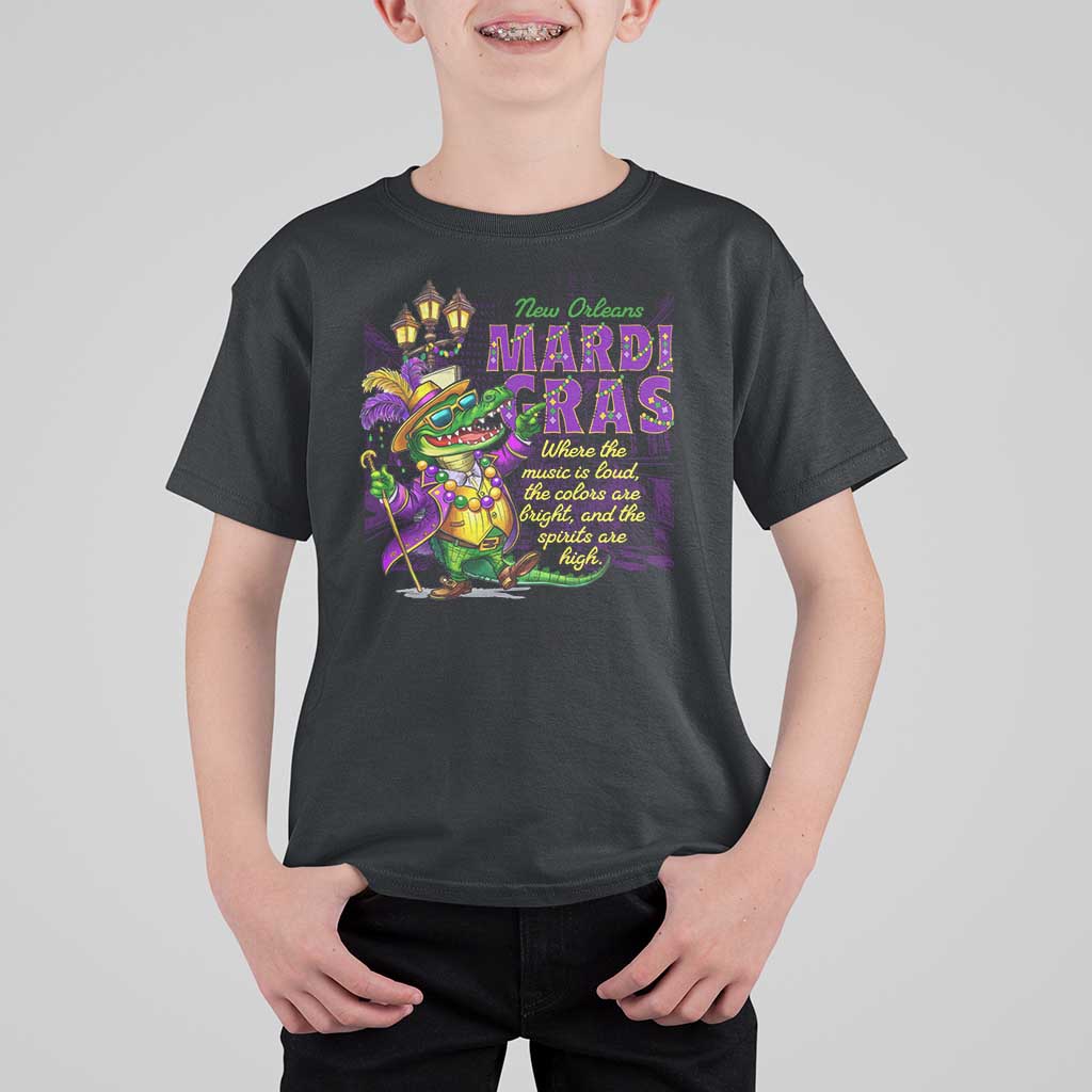 New Orleans Louisiana Mardi Gras T Shirt For Kid Where The Music Is Loud The Colors Are Bright And The Spirits Are High