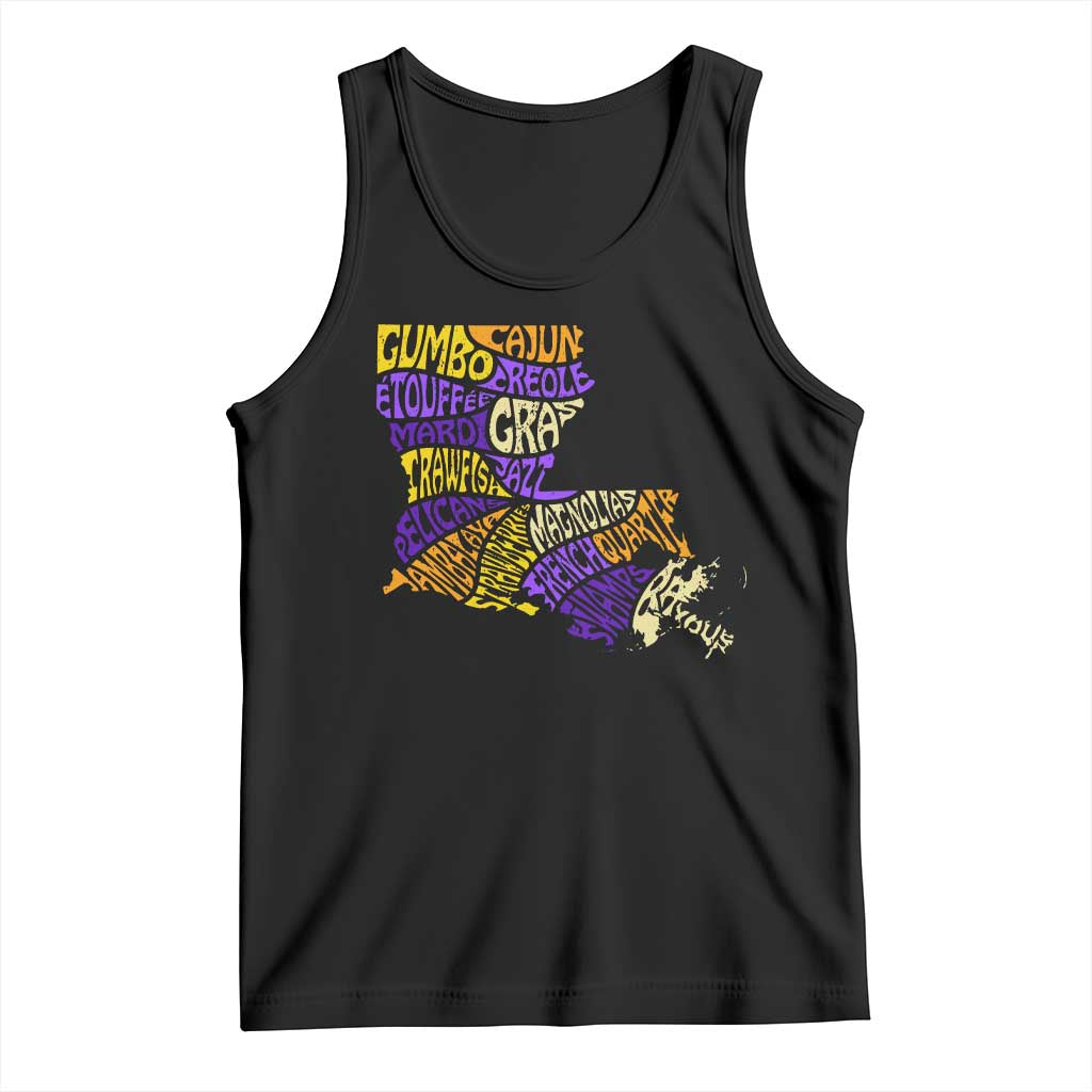 Louisiana Tank Top Creole Cajun Culture LA Map