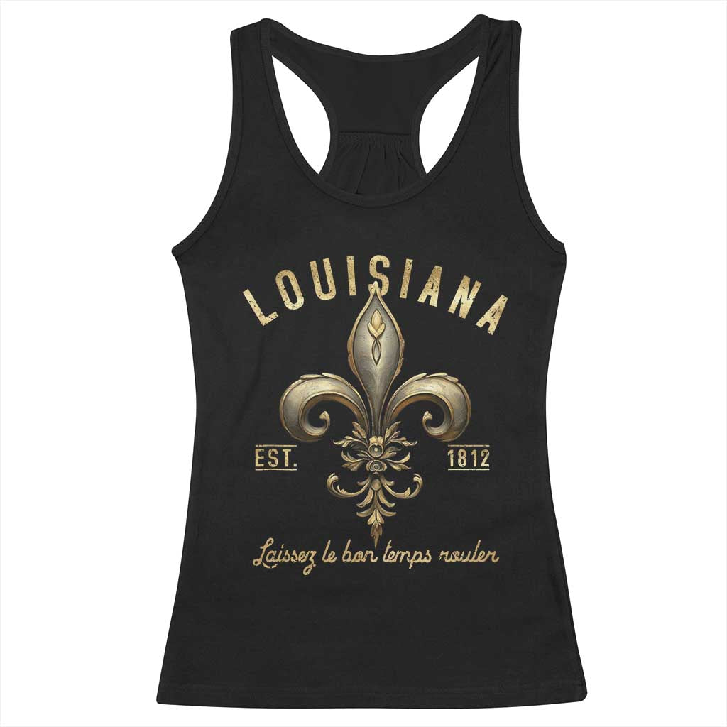 Louisiana Fleur De Lis Racerback Tank Top Laissez Les Bon Temps Rouler 1812