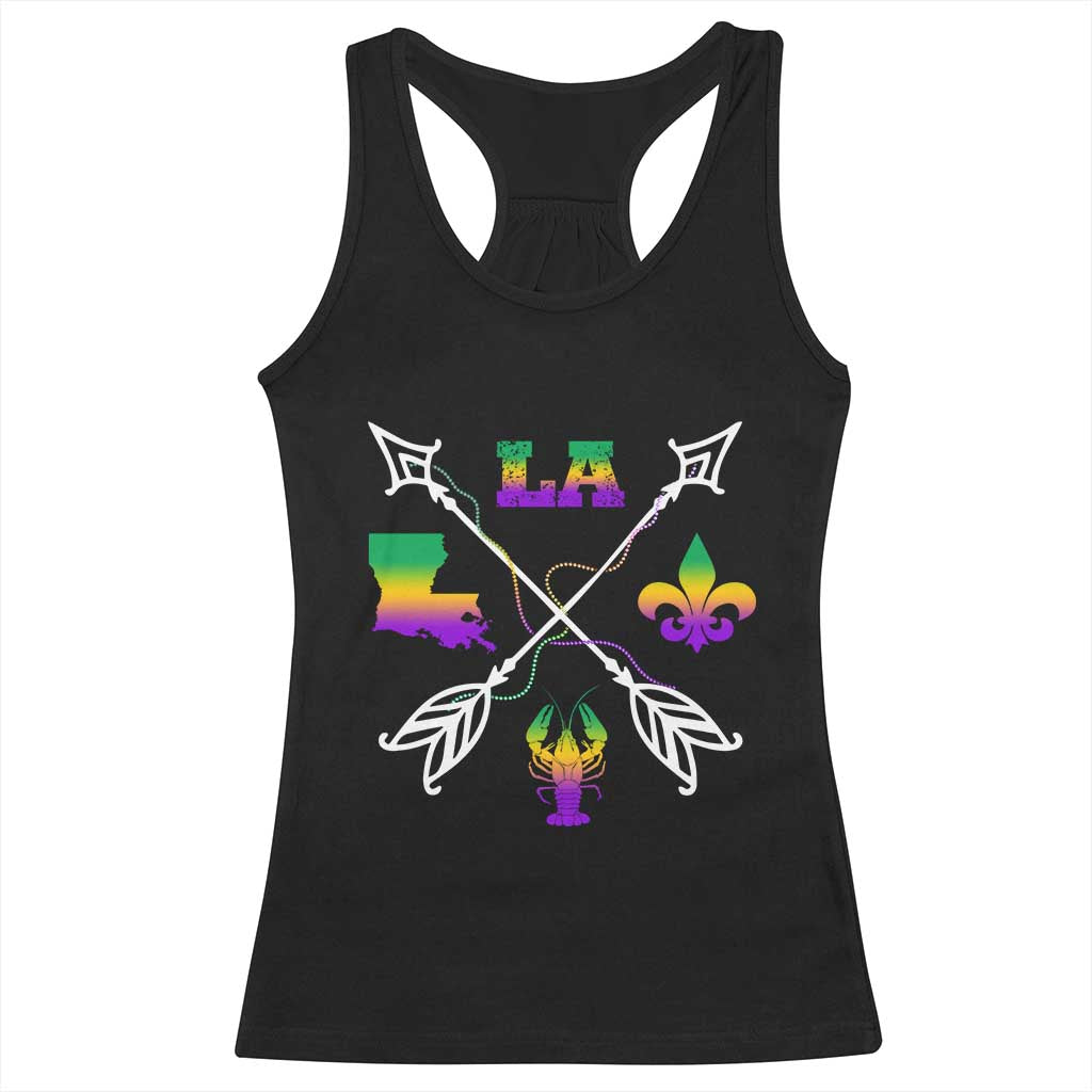 Louisiana Mardi Gras Racerback Tank Top Crawfish Fleur De Lis