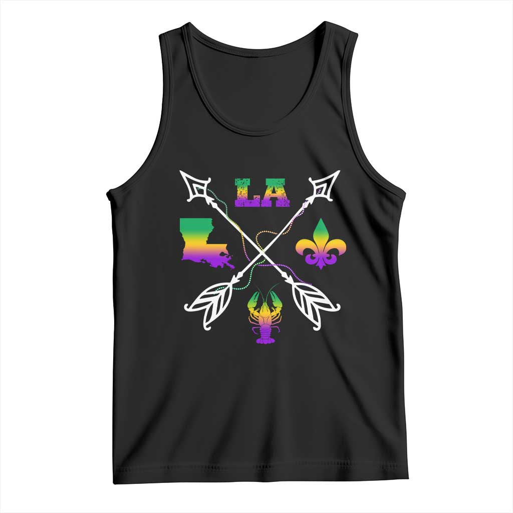 Louisiana Mardi Gras Tank Top Crawfish Fleur De Lis