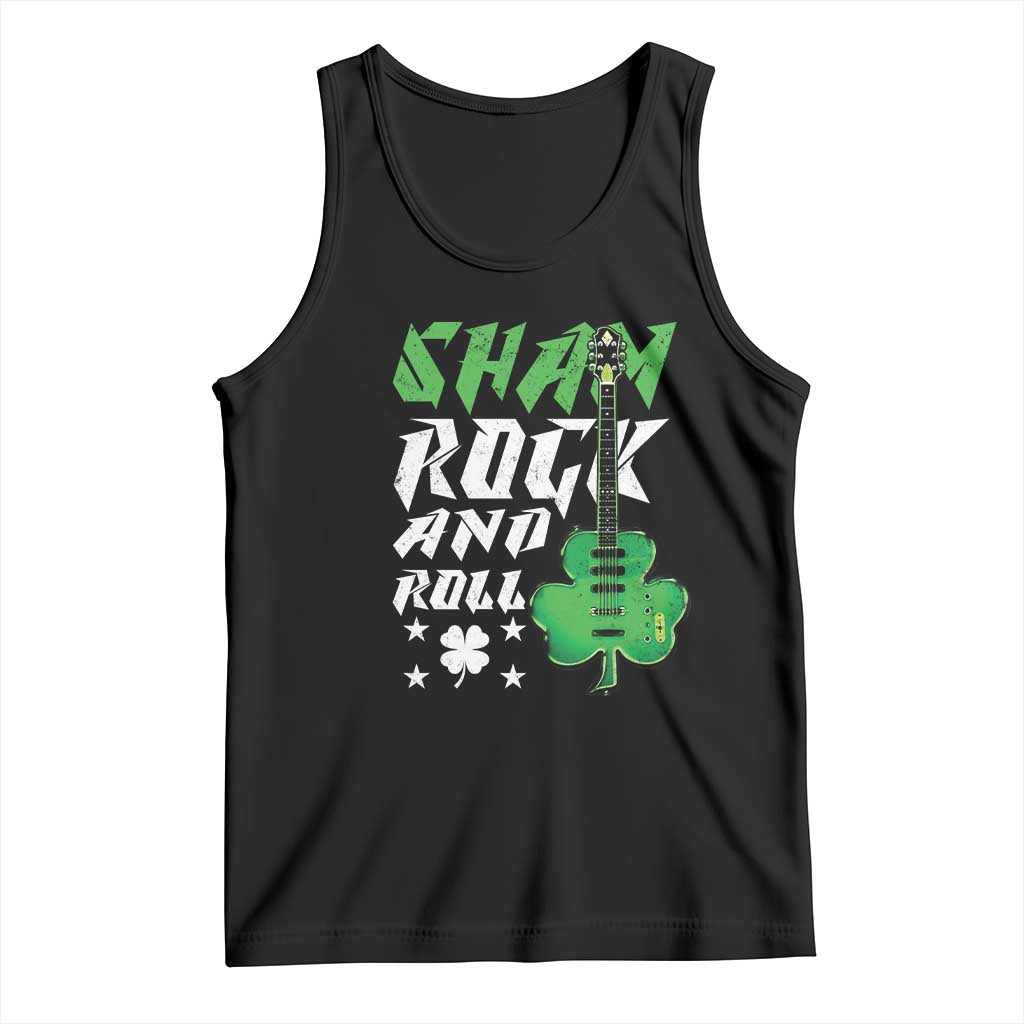 St Patrick's Day Tank Top Funny Sham Rock N Roll Shamrock Guitar