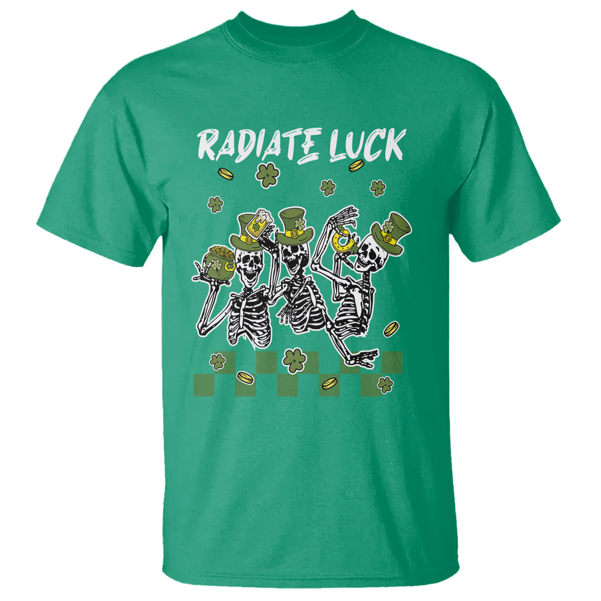 St. Patrick's Day T Shirt Radiate Luck Funny Skeleton Radiology - Wonder Print Shop