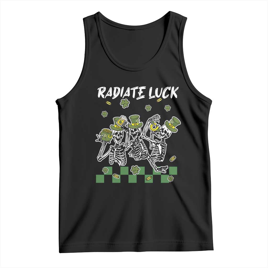 St Patrick's Day Tank Top Radiate Luck Funny Skeleton Radiology