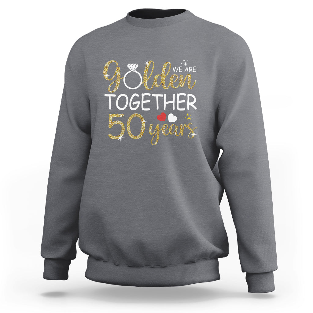 Sport gray sweatshirt with gold 'Golden Together 50 years' front print