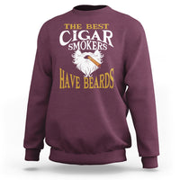 Maroon cigar lover sweatshirt with large "The Best Cigar Smokers Have Beards" print