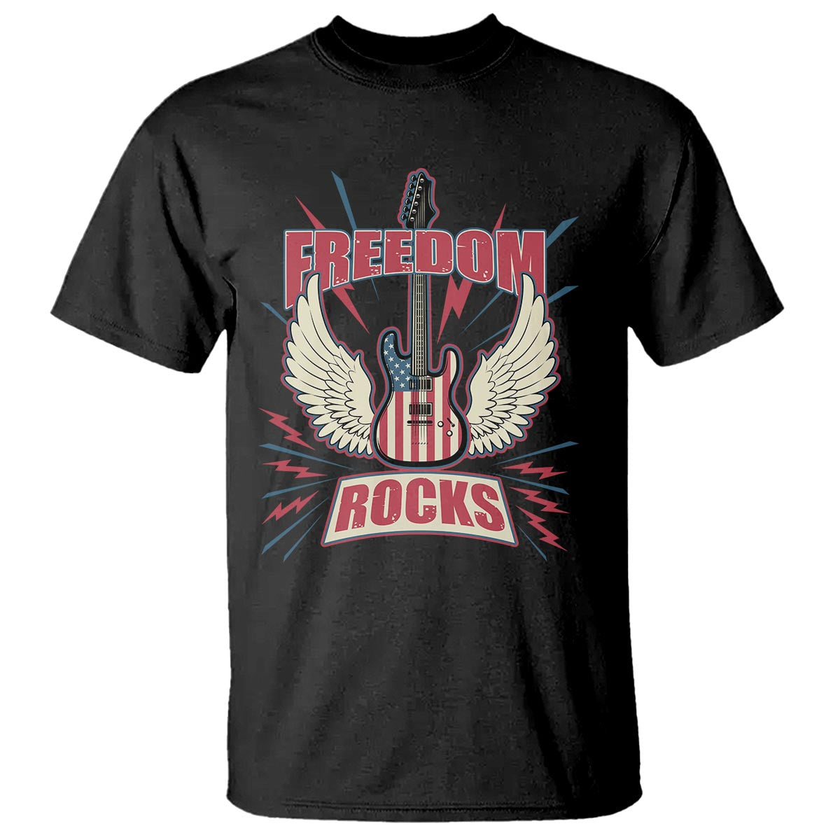 4th Of July Rock Lover T Shirt Freedom Rocks Patriotic Party - Wonder Print Shop