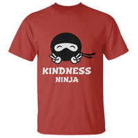 Red Kindness Ninja graphic T-shirt with ninja face and “KINDNESS NINJA” text
