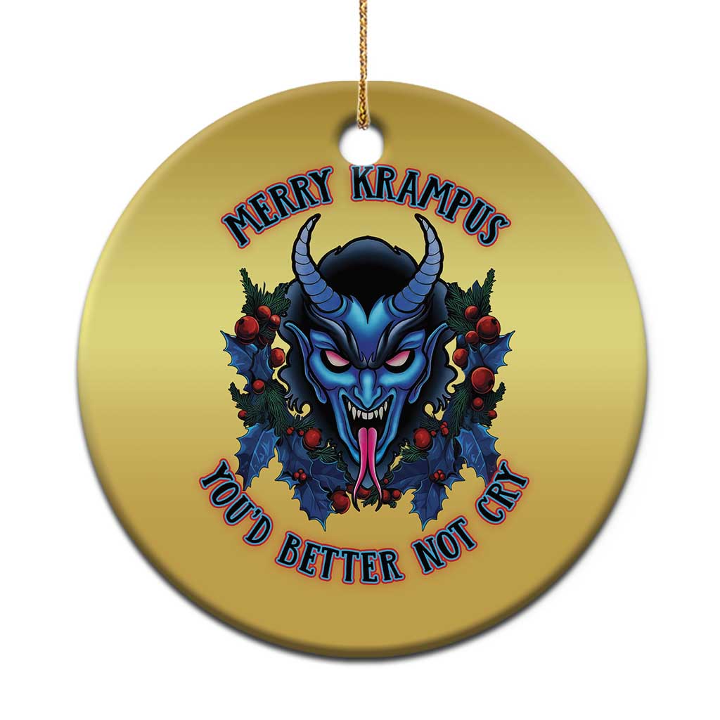 Merry Krampus Christmas Ornament You'd Better Not Cry Horor Xmas - Wonder Print Shop