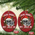 Funny Xmas Christmas Ornament Dead Inside But Jolly AF Skull Skeleton - Wonder Print Shop