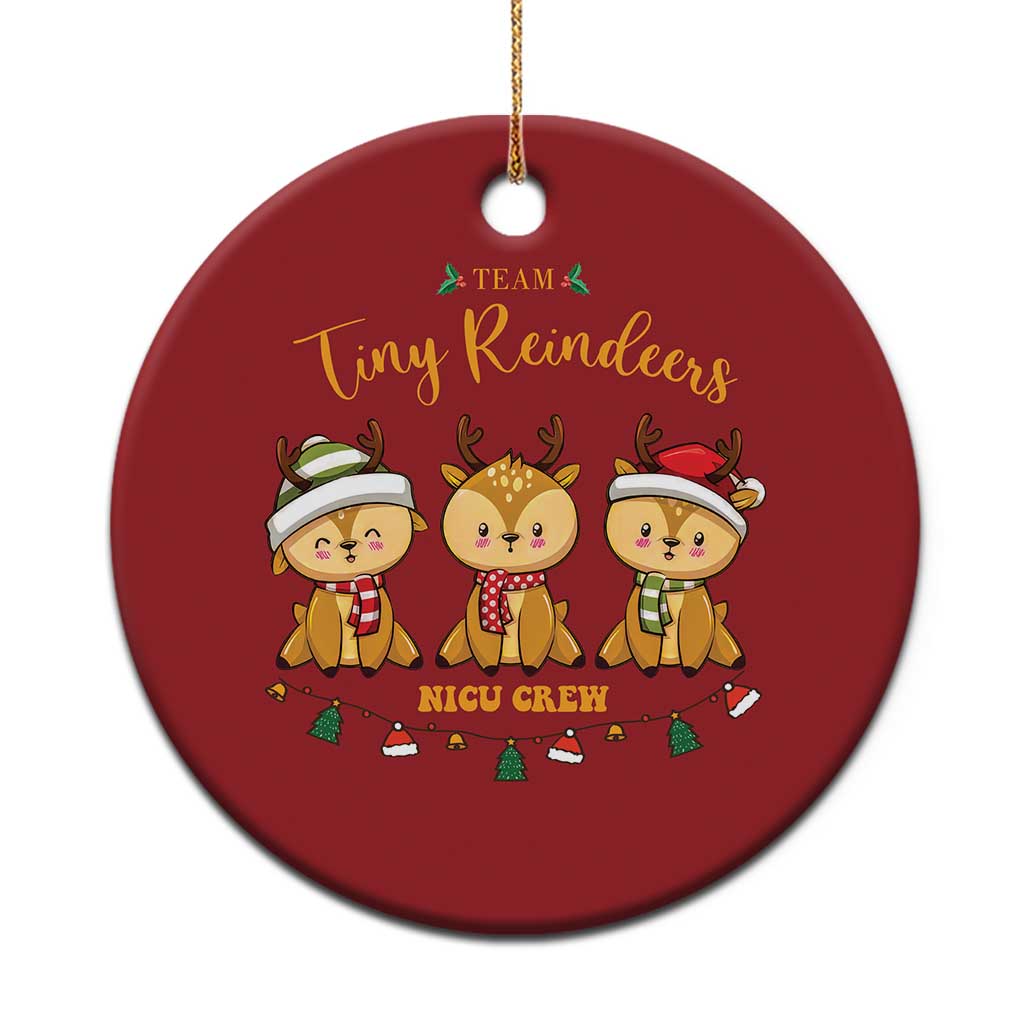 Xmas Nurse Nicu Crew Tiny Reindeer Christmas Ornament - Wonder Print Shop