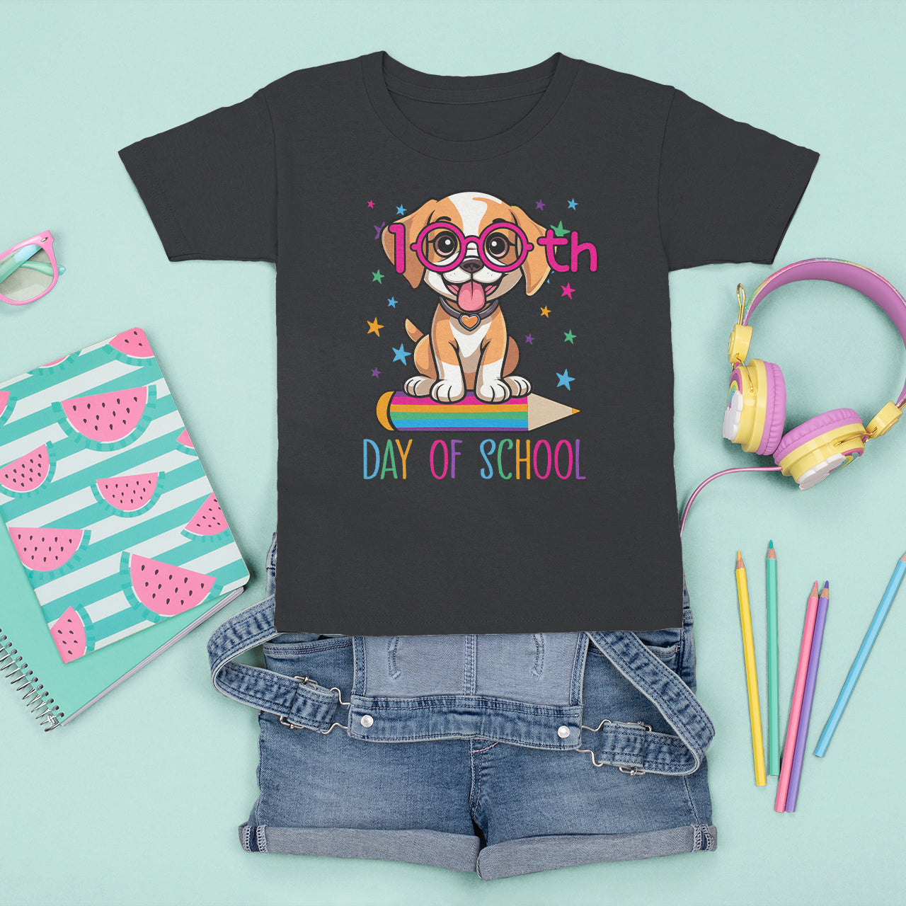 100th Day Of School Cute Dog Puppy T Shirt For Kid - Wonder Print Shop