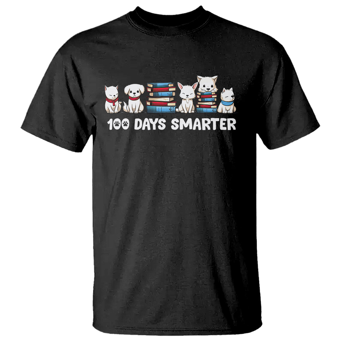 100th Day Of School T Shirt 101 Days Smarter Cute Dog Puppy - Wonder Print Shop