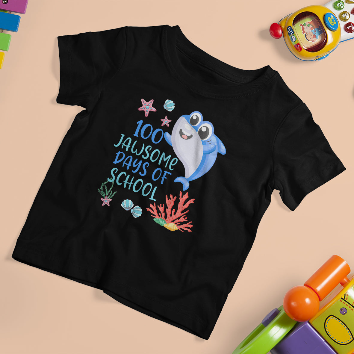 100th Day Of School T Shirt For Kid 100 Jawsome Days Funny Shark - Wonder Print Shop