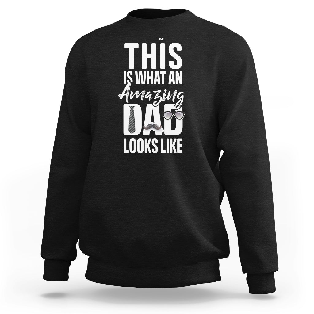 Men's Father's Day sweatshirt, black with front 'Amazing Dad' graphic