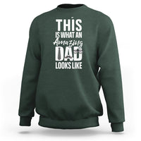 Men's Father's Day sweatshirt, dark green with front 'Amazing Dad' graphic