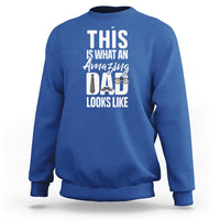 Men's Father's Day sweatshirt, royal blue with front 'Amazing Dad' graphic