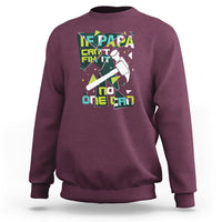 Maroon crewneck sweatshirt with colorful Papa graphic on front