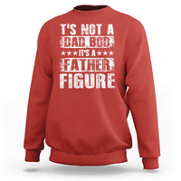 Red pullover sweatshirt with white “It’s Not a Dad Bod…Father Figure” text graphic