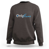OnlyGuns graphic gun owner sweatshirt, charcoal crewneck with long sleeves