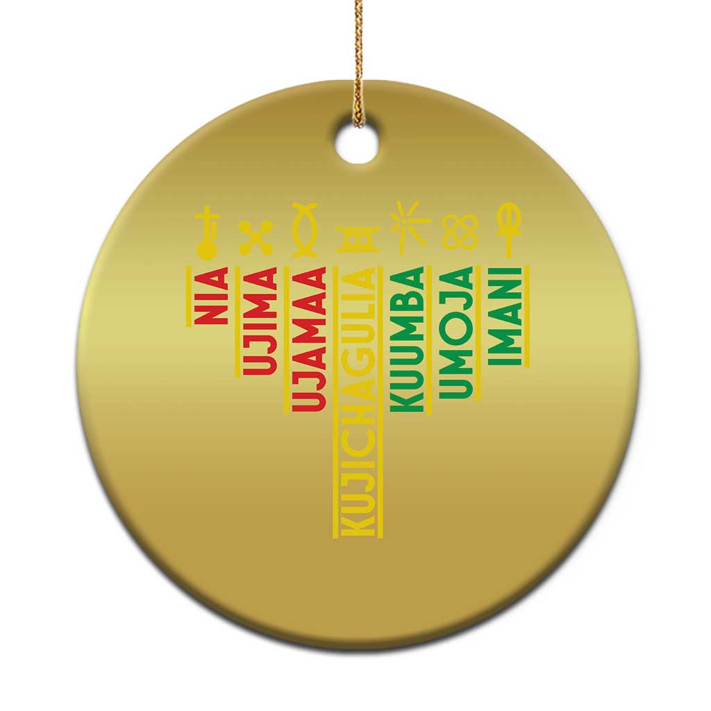 African American 7 Principles Of Kwanzaa Christmas Ornament - Wonder Print Shop