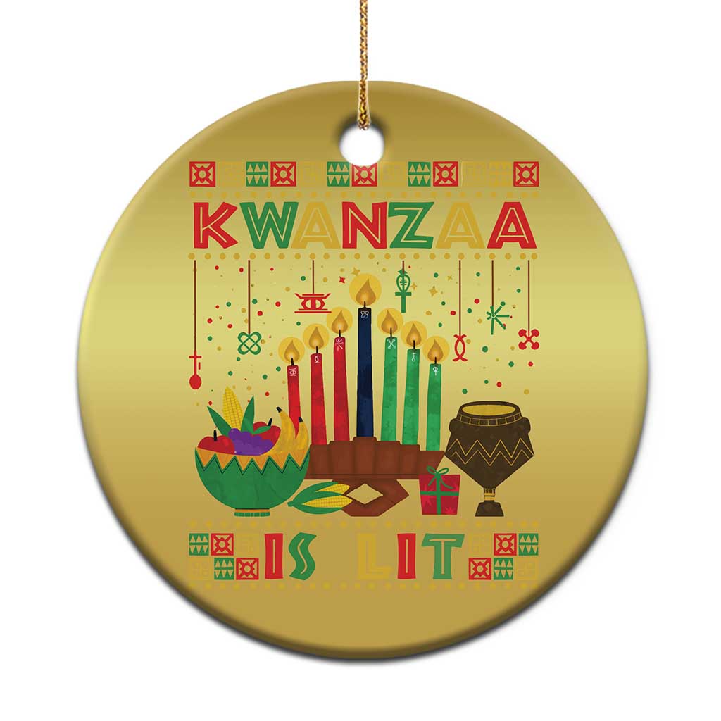 African American Kwanzaa Is Lit Christmas Ornament - Wonder Print Shop