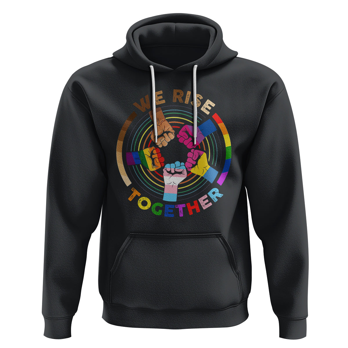 Black History Month Hoodie We Rise Together Equality Awesome Melanin LGBT - Wonder Print Shop