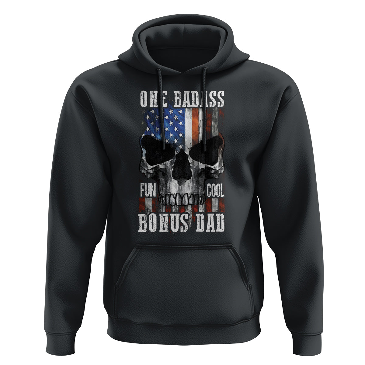 Father's Day Hoodie One Badass Bonus Dad Skull - Wonder Print Shop