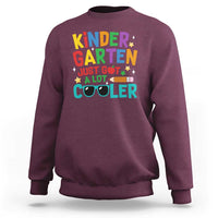Kids sweatshirt in maroon with colorful “Kinder Garten” graphic front print