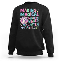 Kids mermaid unicorn sweatshirt in black, colorful back graphic with quote