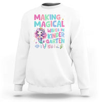 Kids mermaid unicorn sweatshirt in white, colorful front graphic with quote
