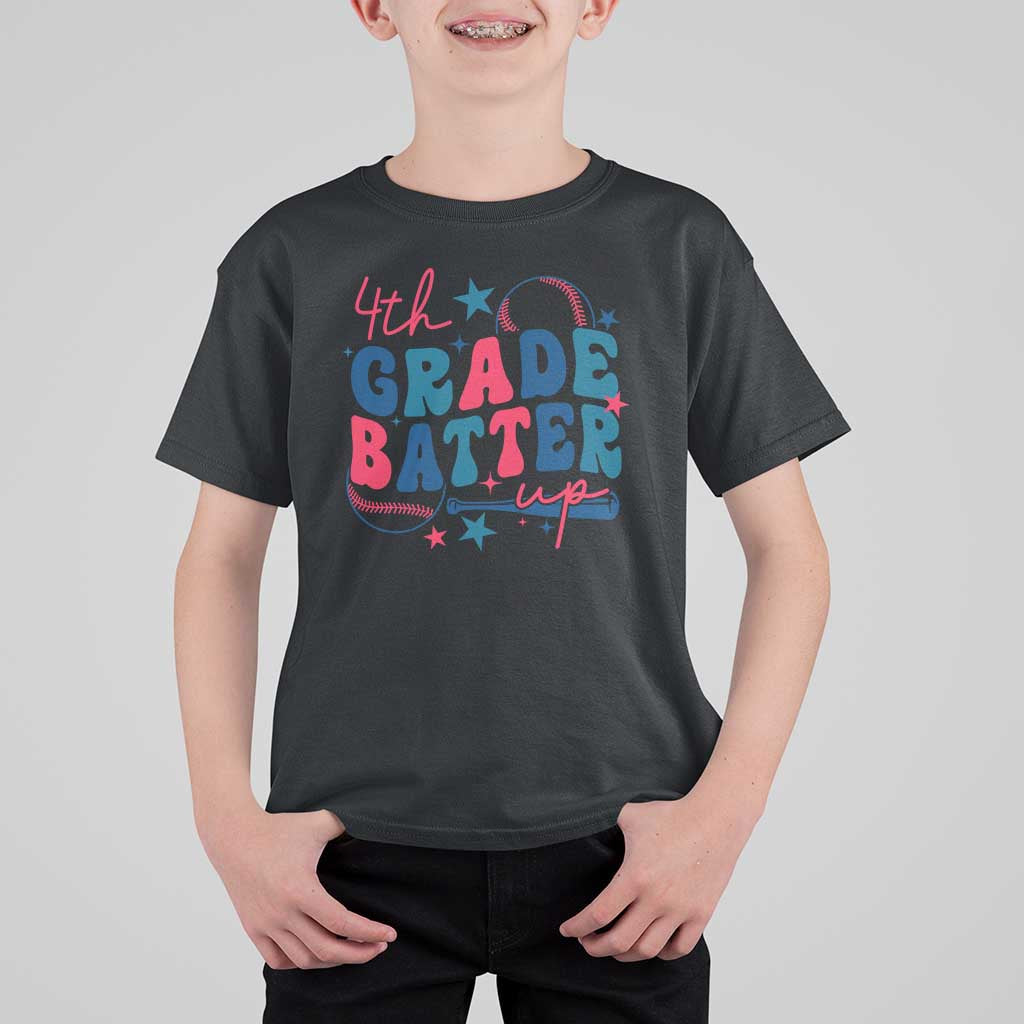 4th Grade Baseball Player T Shirt For Kid Batter Up Back To School - Wonder Print Shop