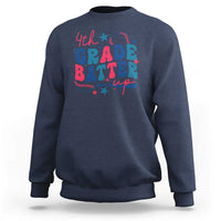 Navy crewneck sweatshirt with "4th Grade Batter Up" baseball graphic