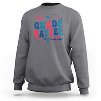 Charcoal gray sweatshirt with colorful “5th Grade Batter Up” baseball graphic, crew neck